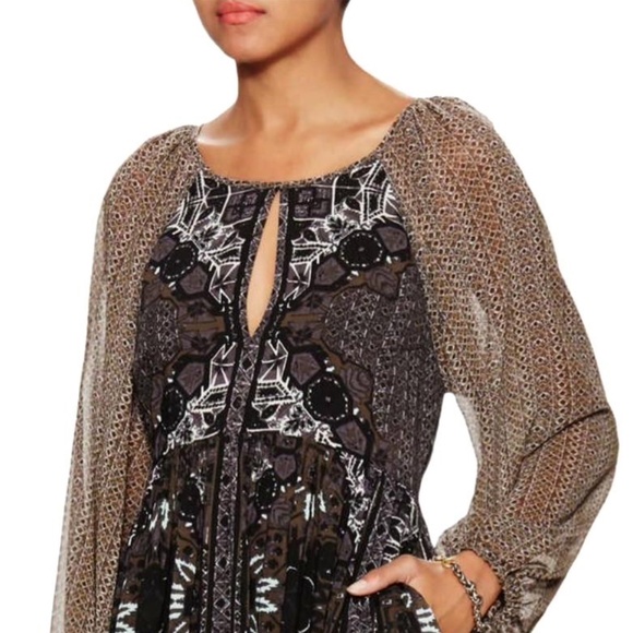 Free People Oksana Mini Dress Black Gray Size 0 - Picture 5 of 16